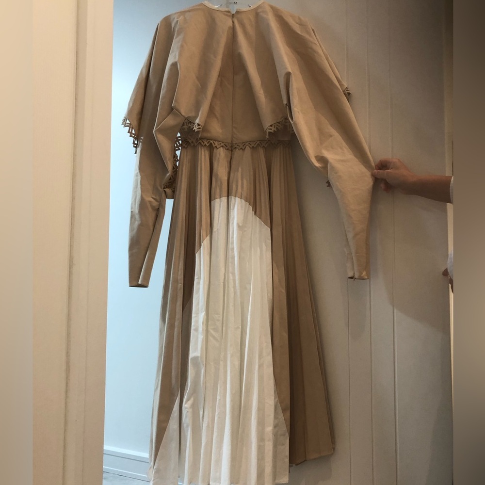 Bihbu Beige and White Women's Dress - Picture 2 of 3